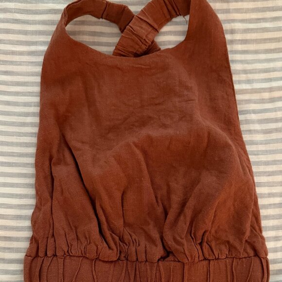 Glassons flax/linen open back crop top - Picture 1 of 3